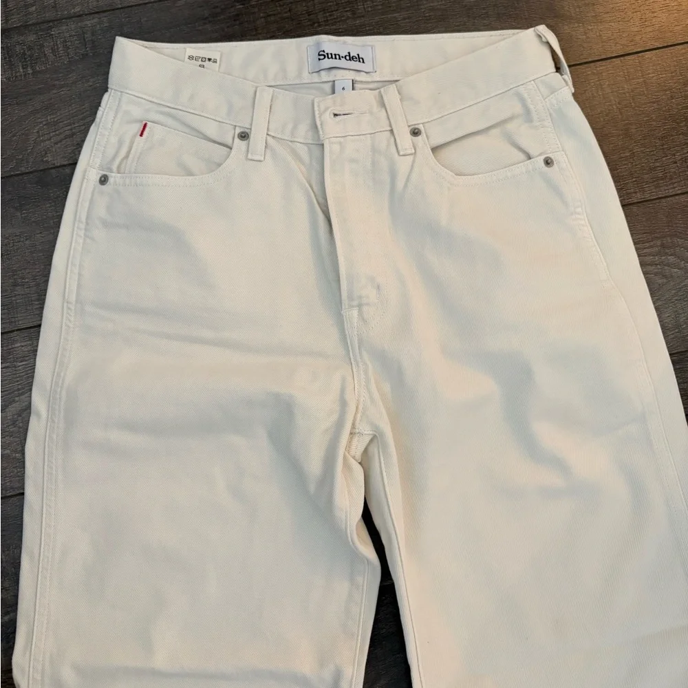 High Rise Cream Jeans - Picture 2 of 3